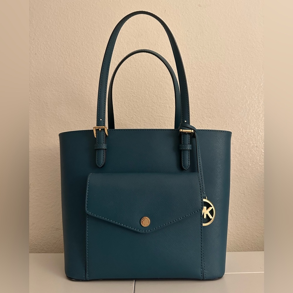 Michael Kors Teal Saffiano Leather Tote Bag